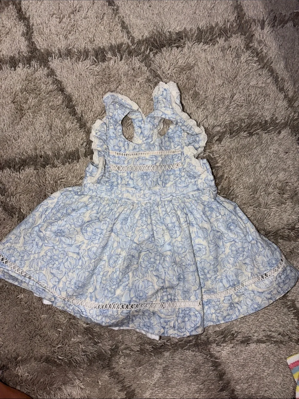 cupcakes & cashmere Light Blue Floral Sundress with Ruffle Straps